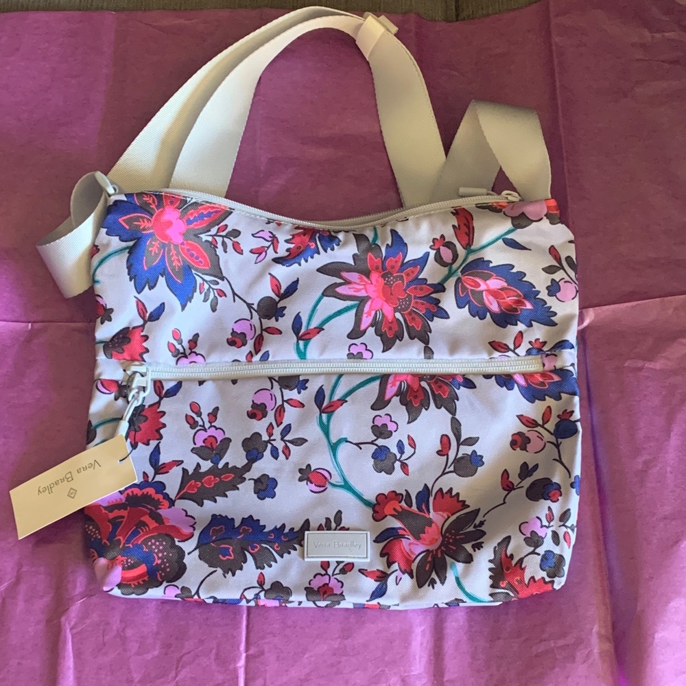 Vera Bradley Floral Shoulder Bag - Pink and White